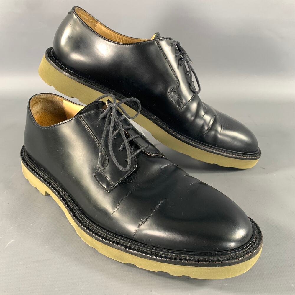 PAUL SMITH Size 9 Black Solid Leather Derby Lace Up Shoes